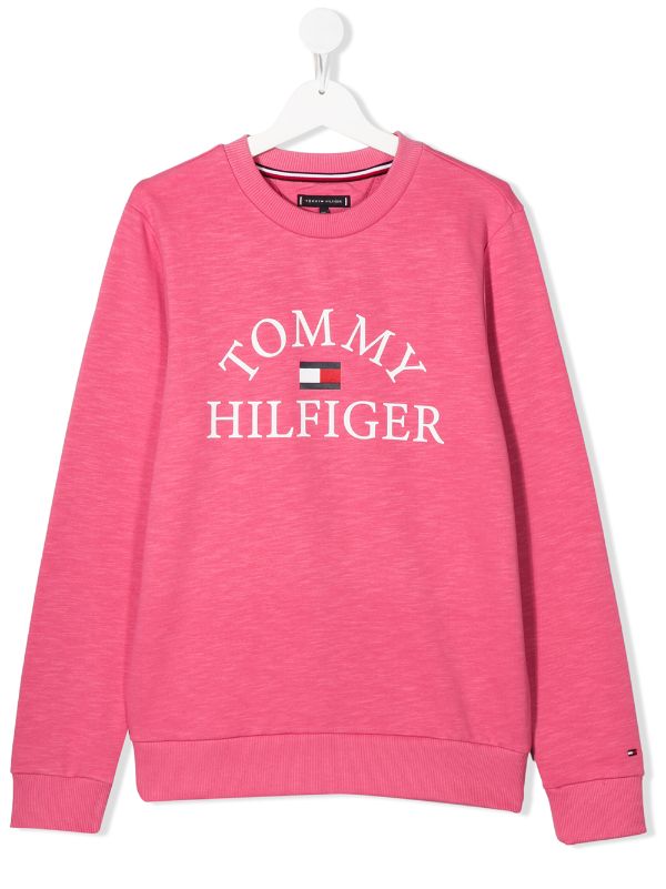 tommy hilfiger crew neck logo sweatshirt