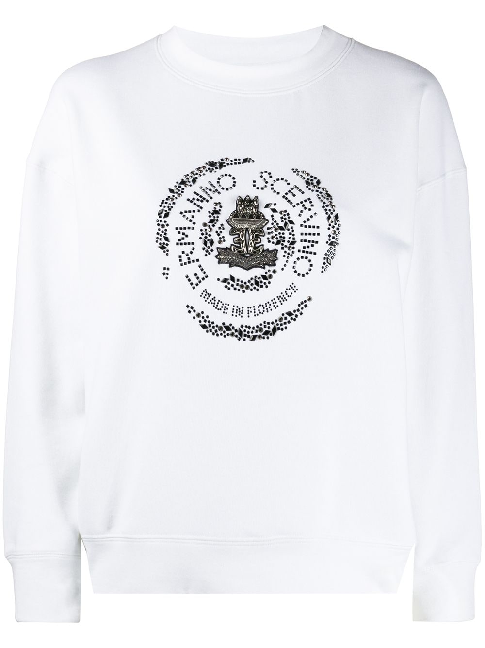 ERMANNO SCERVINO EMBELLISHED LOGO SWEATSHIRT 