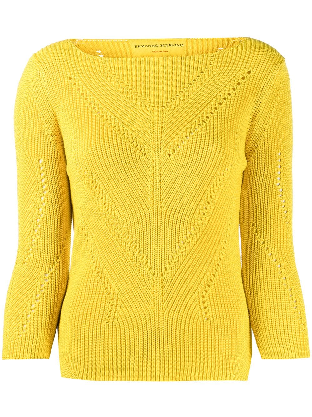 Ermanno Scervino Perforated Details Jumper In Yellow