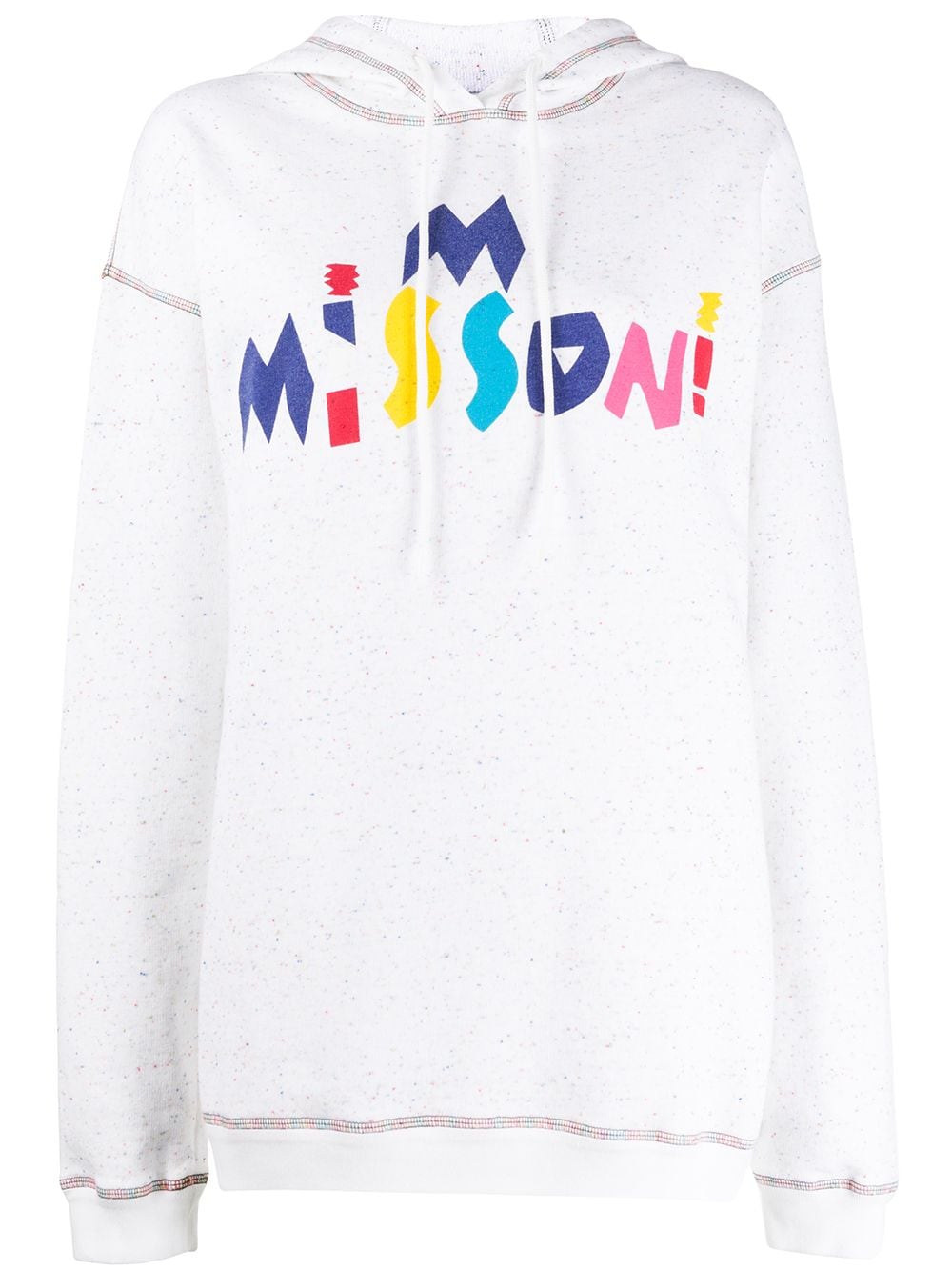 Missoni Stitched Detail Hoodie In White