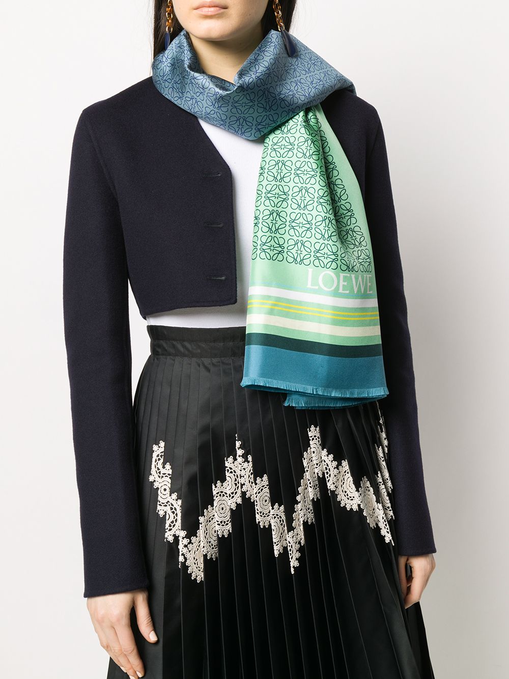 фото Loewe patchwork print scarf