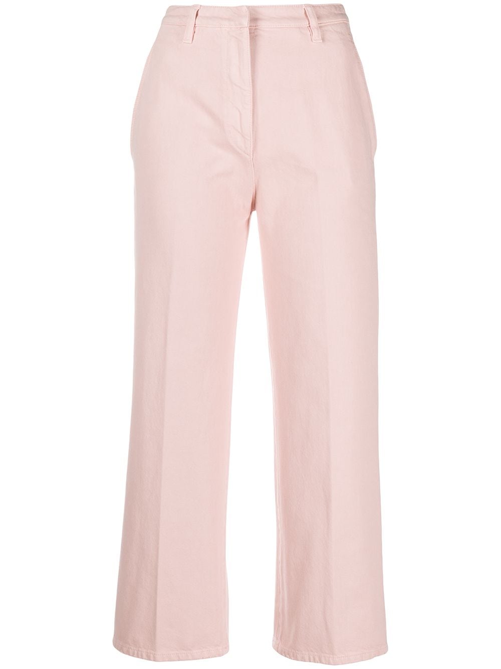Prada High-waisted Cropped Jeans In Rosa