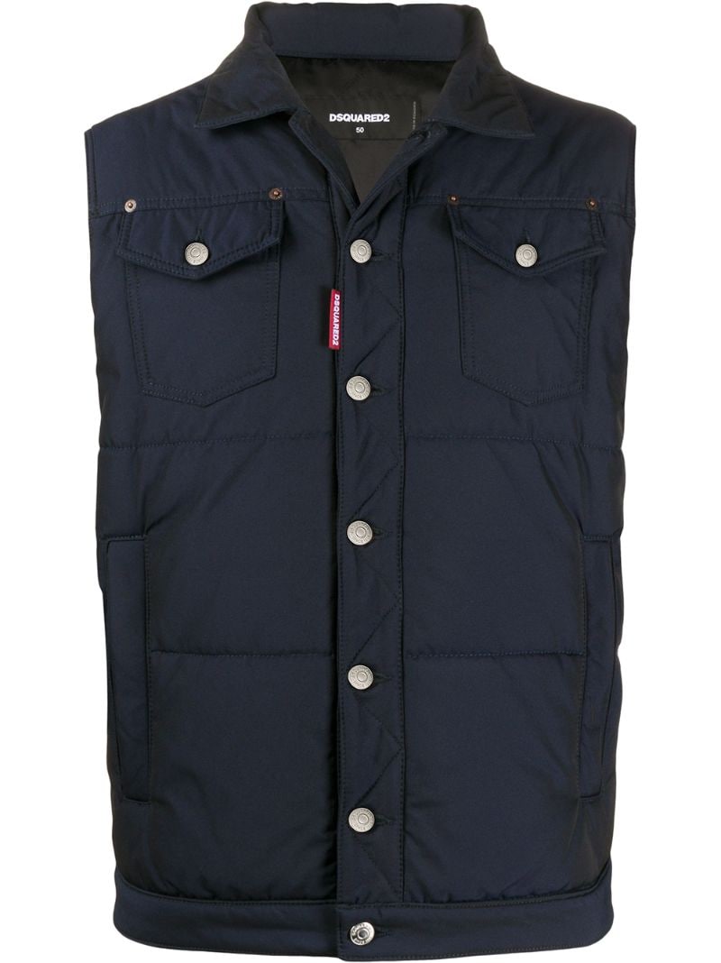 Dsquared2 Padded Gilet In Blue