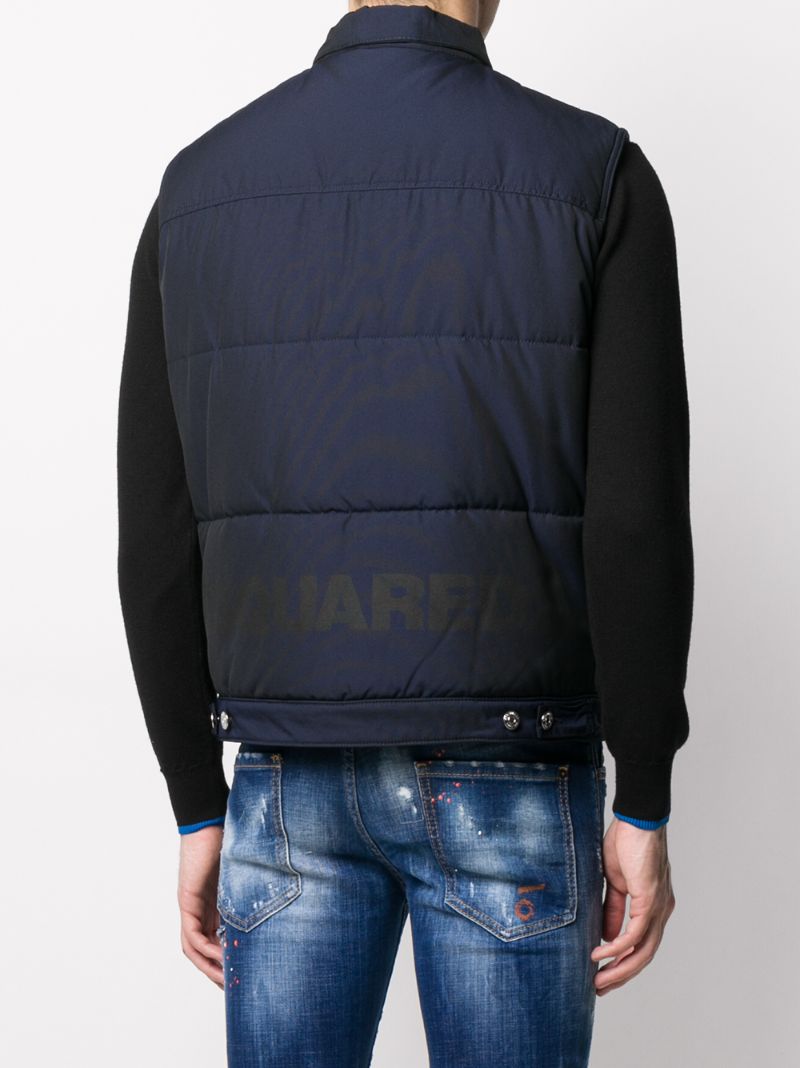 Shop Dsquared2 Padded Gilet In Blue