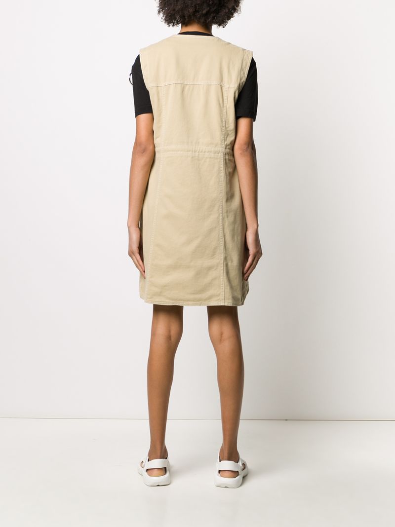 Shop See By Chloé Button Up Cotton Day Dress In Brown