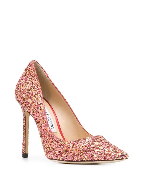 pink glitter pumps