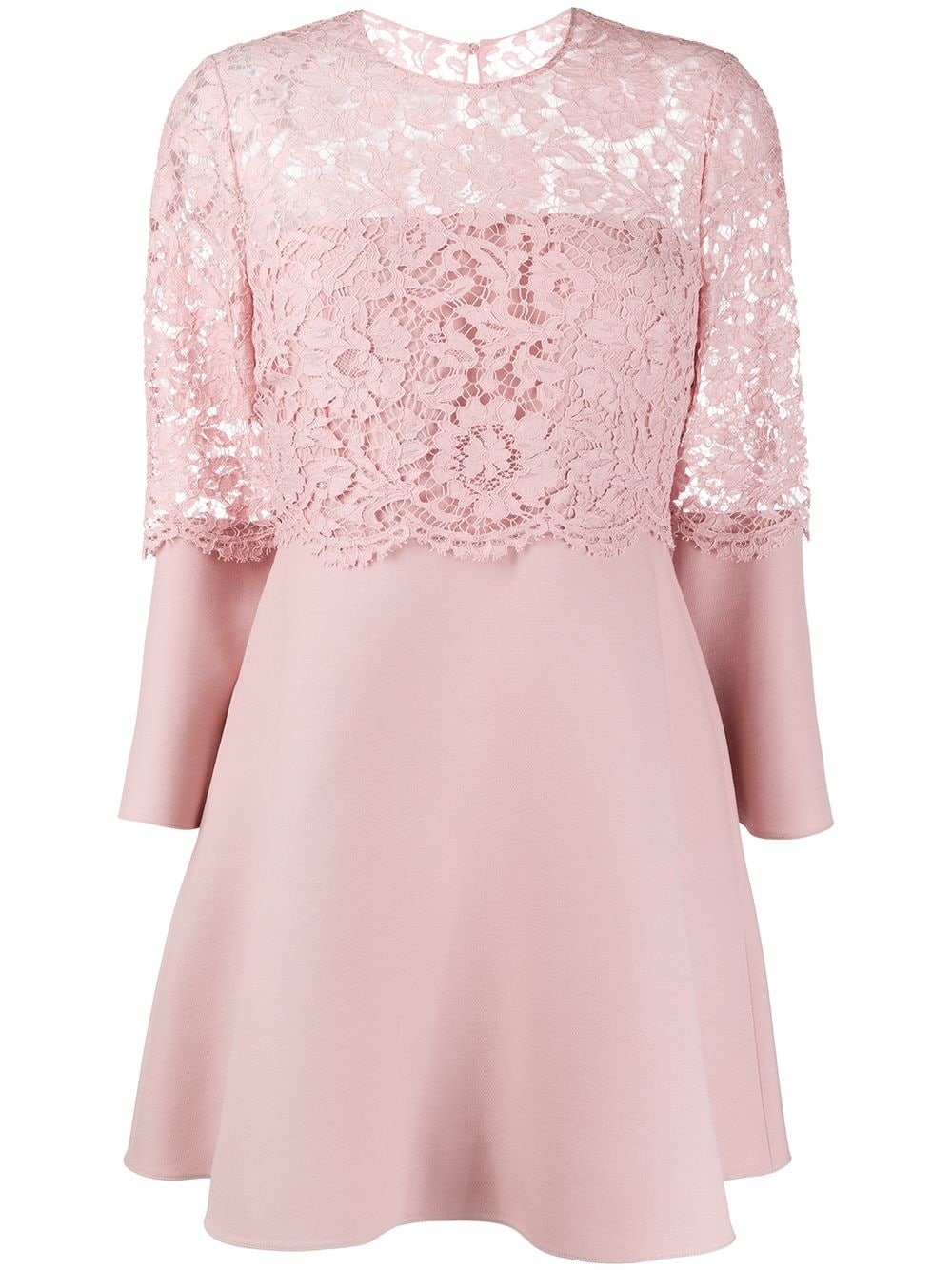 Valentino Lace Detail Short Dress In Pink