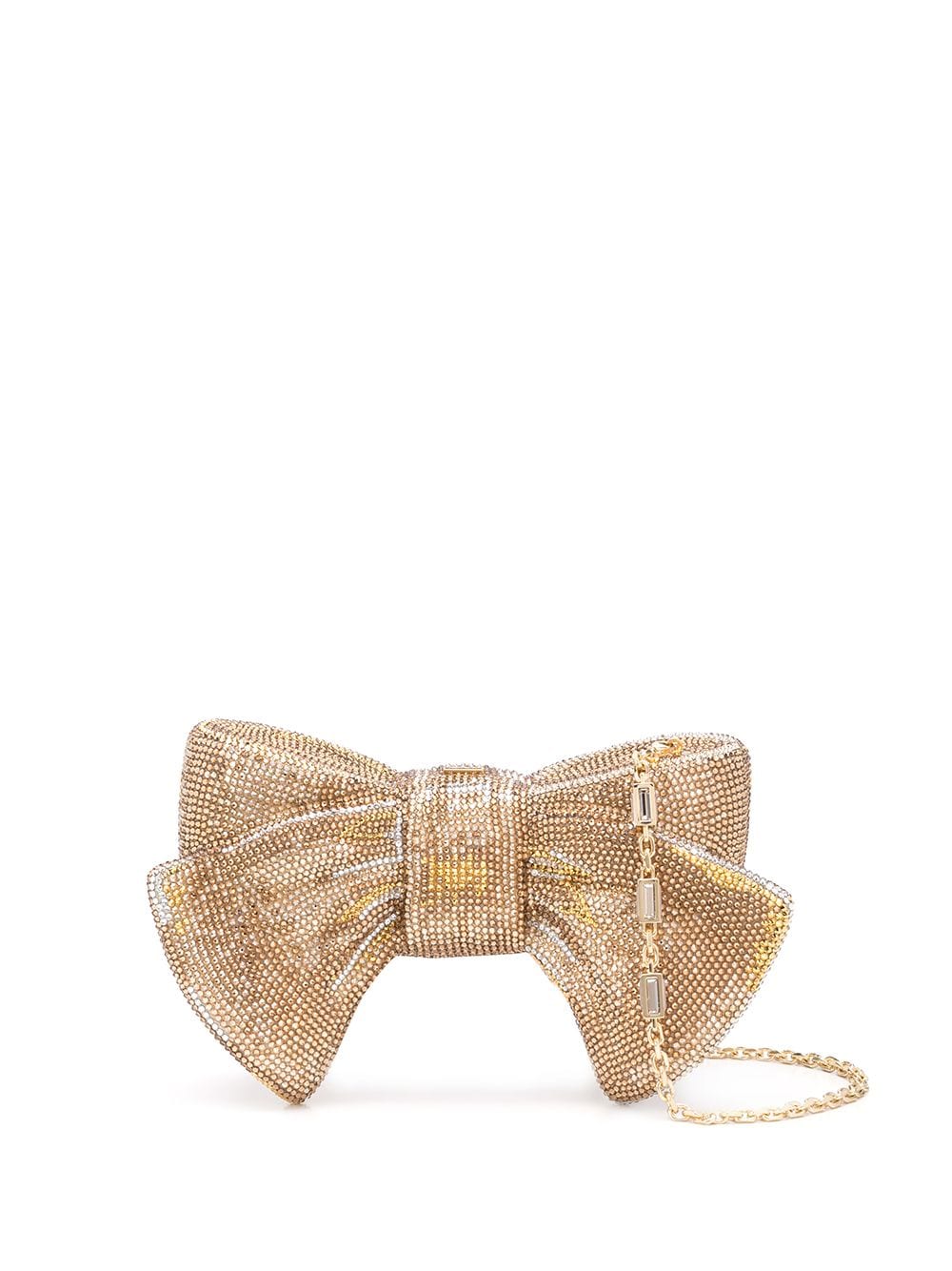 Judith Leiber Bow Embellished Clutch Bag In Gold