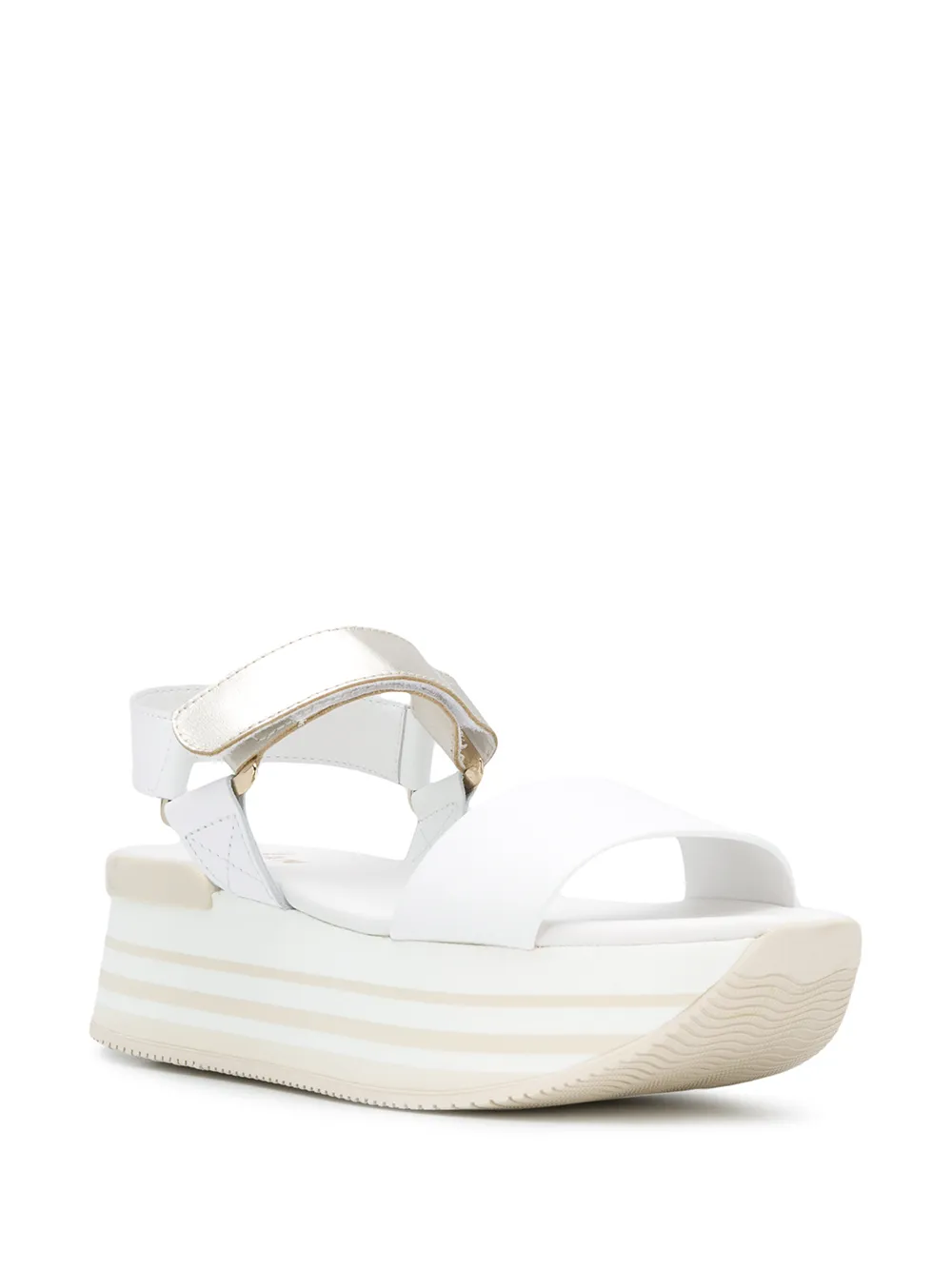 Hogan striped-platform sandals White