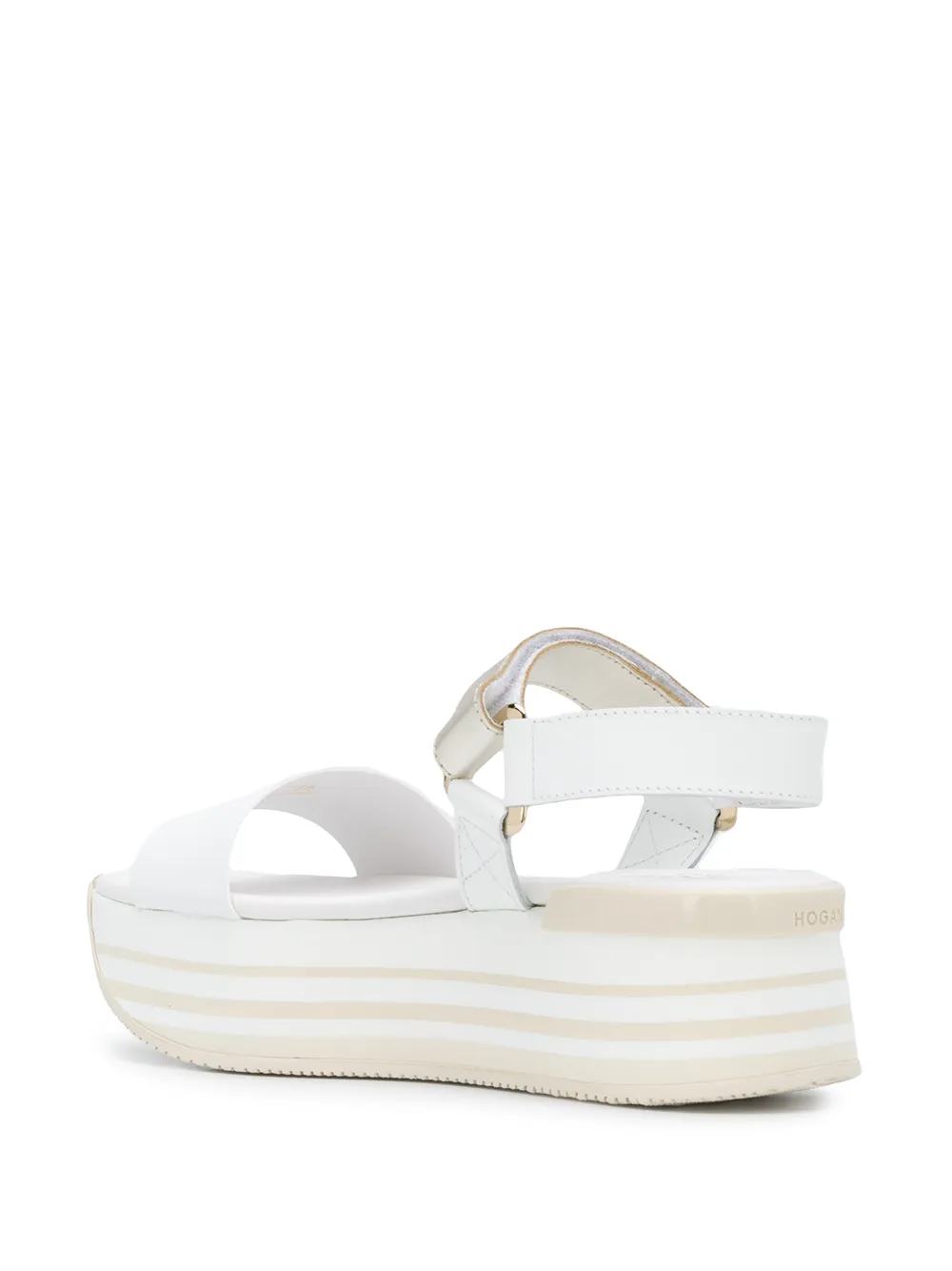 Hogan striped-platform sandals White