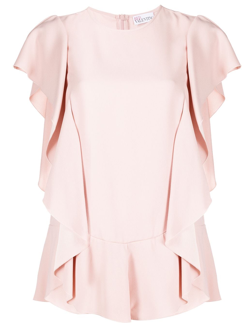 Red Valentino Ruffled Short-sleeve Blouse In Pink