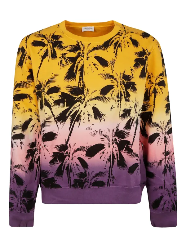 Saint Laurent palm-trees Print Sweatshirt | Multicolour | FARFETCH