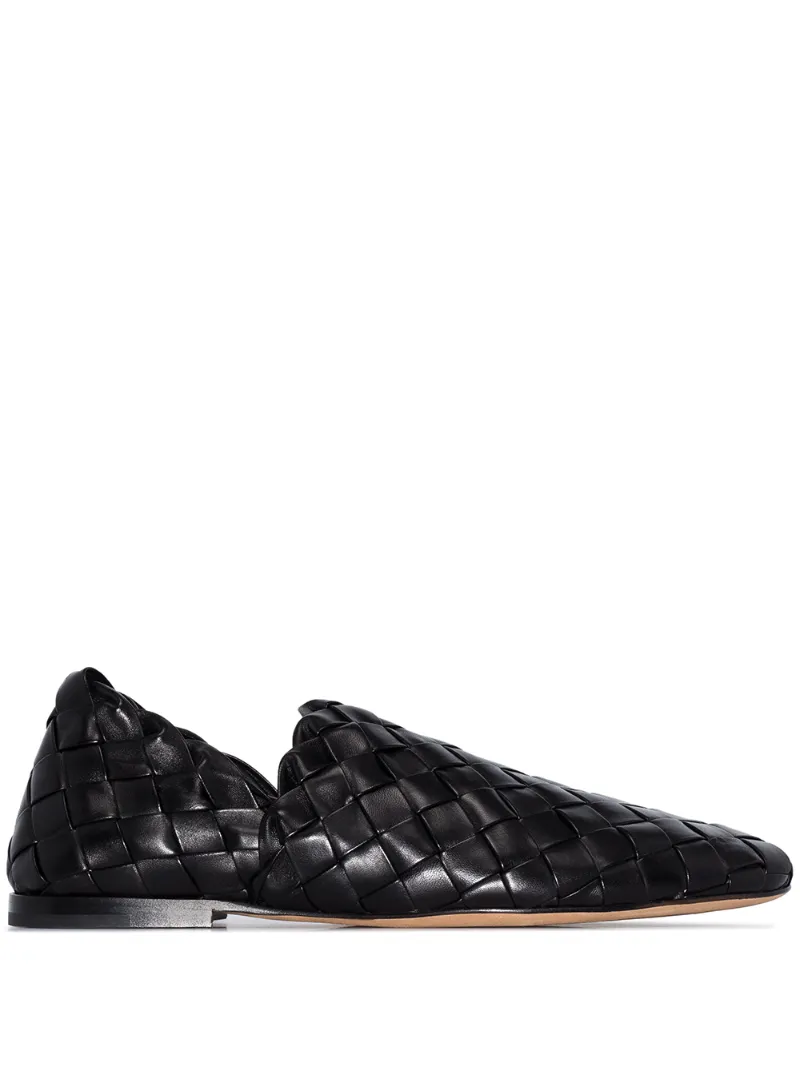 BOTTEGA VENETA WOVEN-EFFECT SLIP-ON LOAFERS