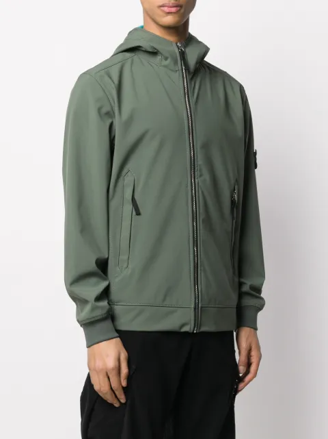 stone island soft shell green