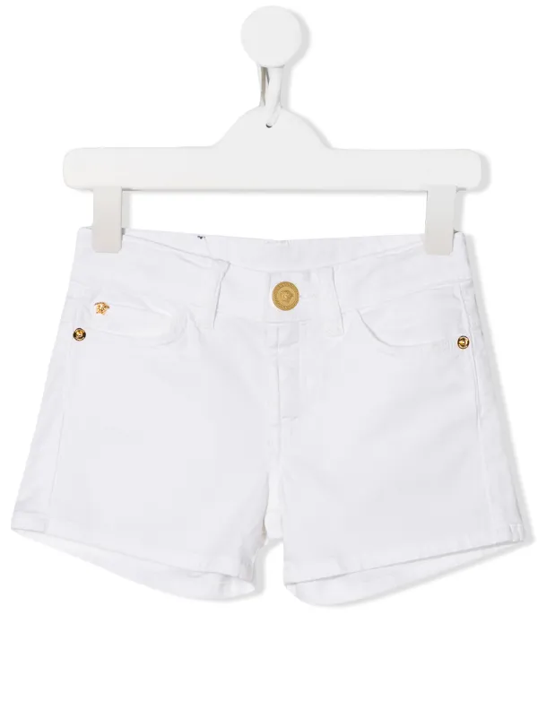 mid rise white shorts
