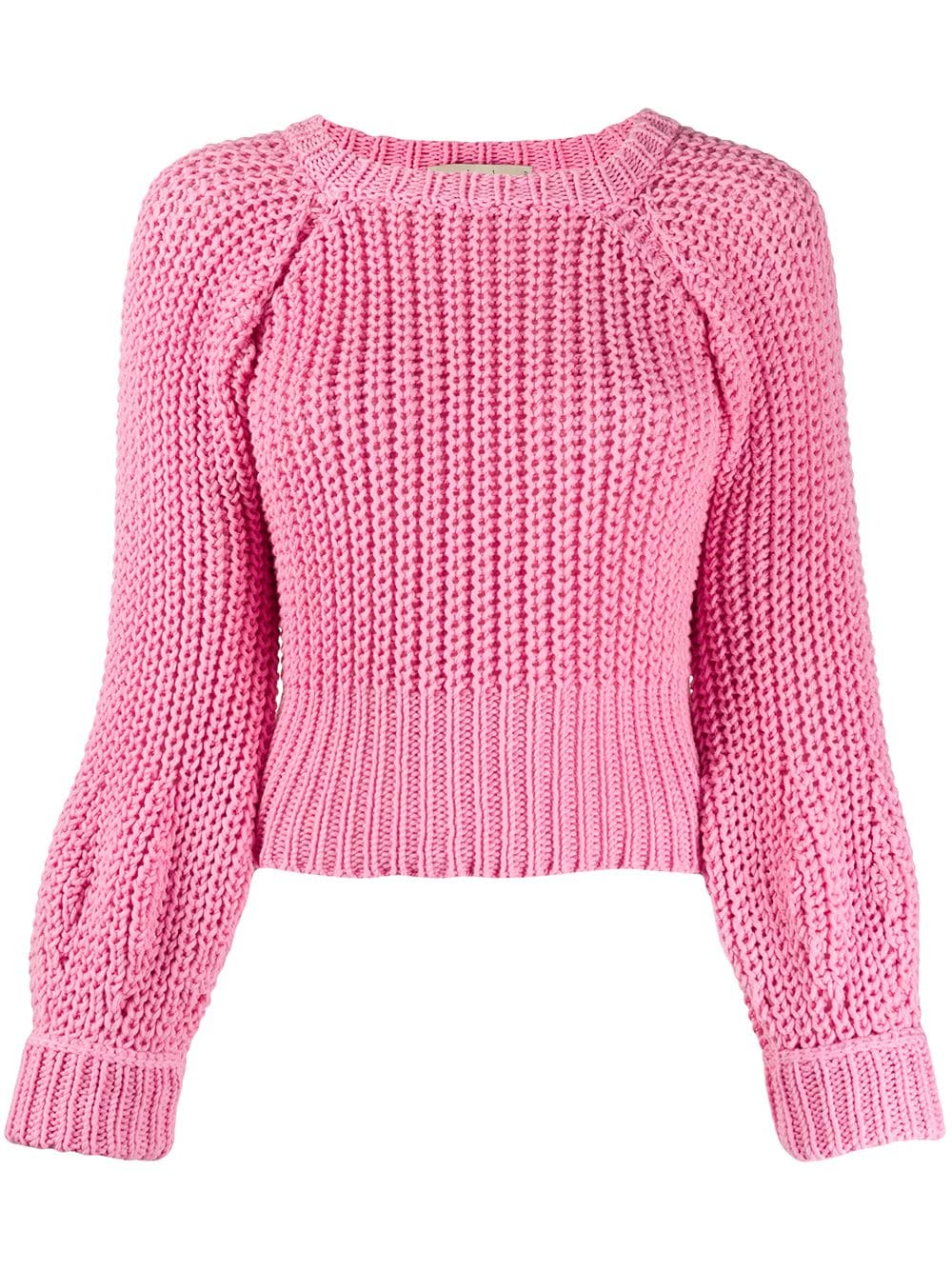 Shop Maison Flaneur Chunky Knit Jumper In Pink