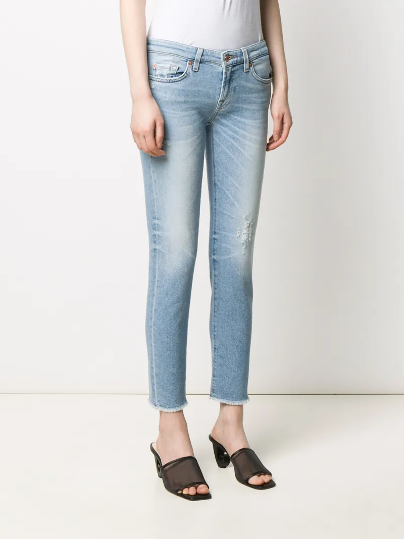 7 FOR ALL MANKIND DENIM LOW RISE SKINNY JEANS