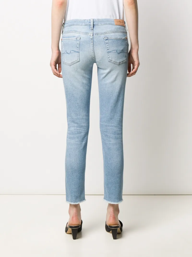 7 FOR ALL MANKIND DENIM LOW RISE SKINNY JEANS