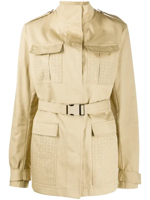 Off-White gabardina corta con perforaciones