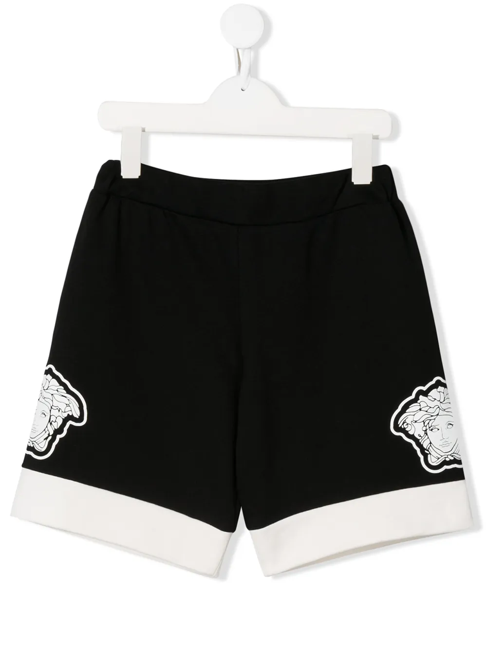 Young Versace Medusa Patch Track Shorts In Black