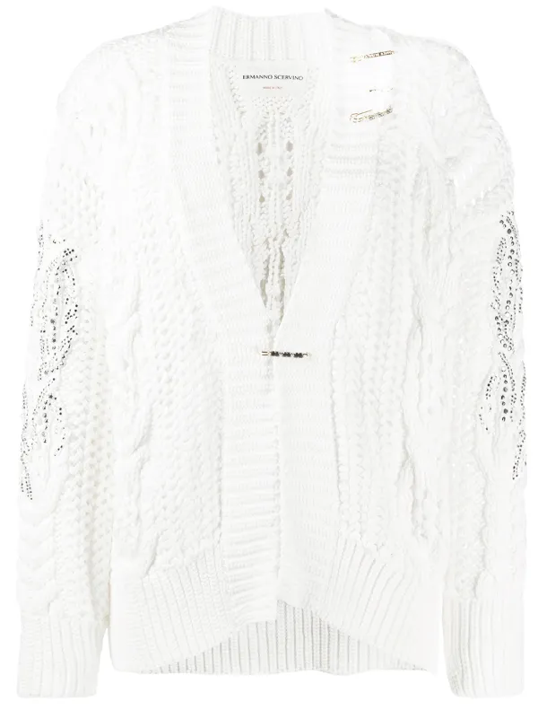 Shop white Ermanno Scervino embellished 