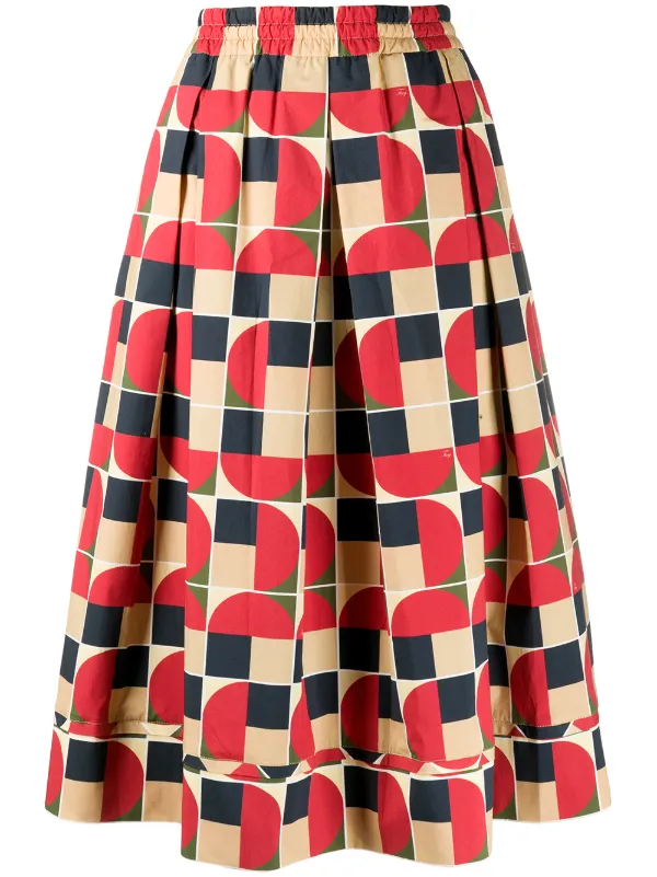 Geometric print skirt clearance