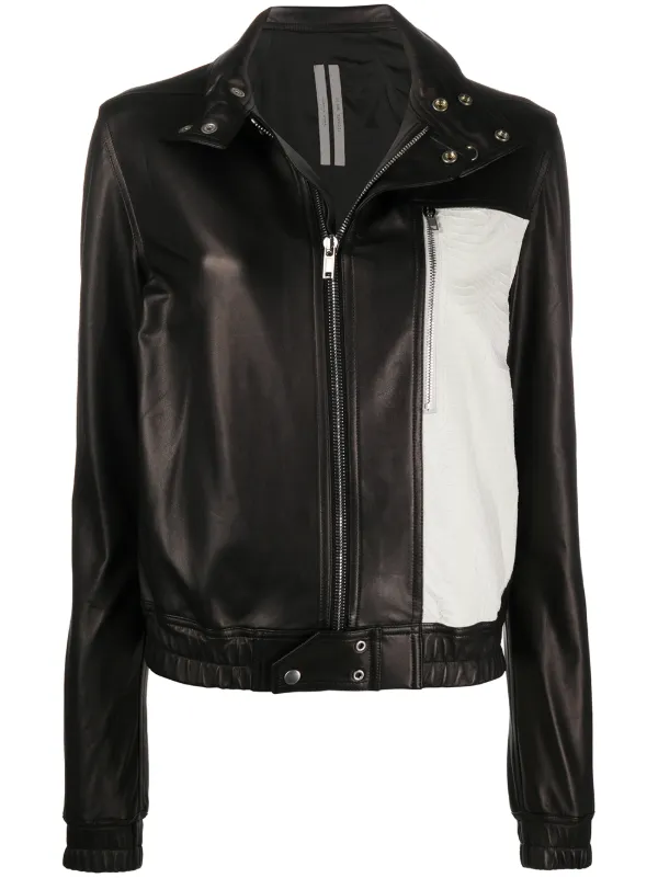 contrasting biker jacket