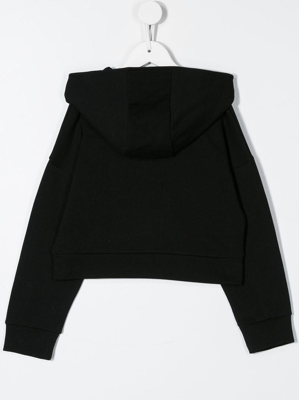 Shop Balmain Long Sleeve Mirrored Logo Hoodie In Black