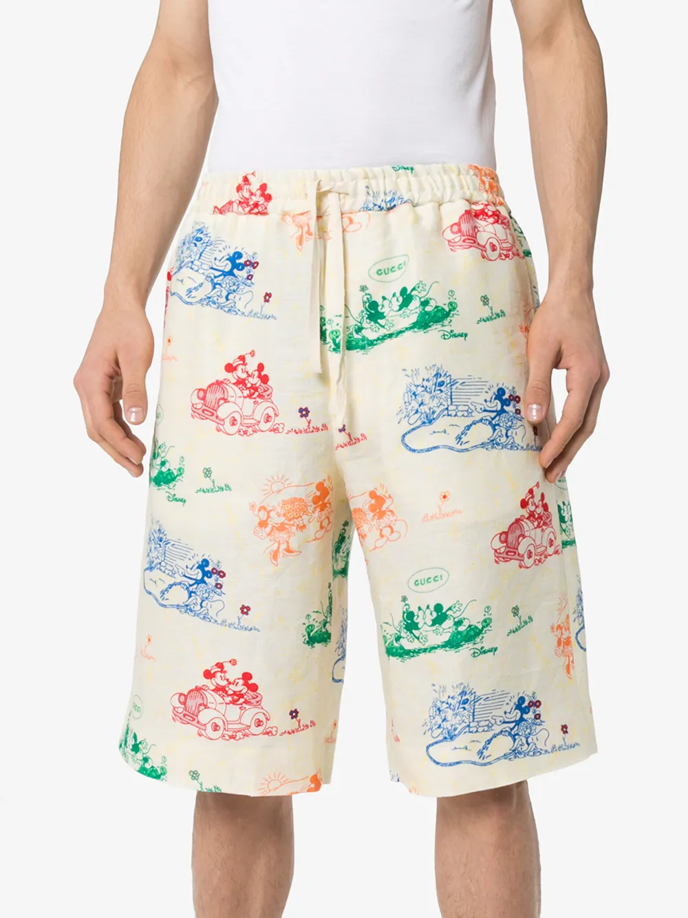 GUCCI GUCCI X DISNEY MICKEY MINNIE MOUSE BERMUDA SHORTS,604046ZADJZ14940133