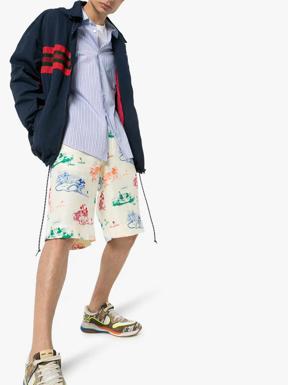 GUCCI GUCCI X DISNEY MICKEY MINNIE MOUSE BERMUDA SHORTS,604046ZADJZ14940133