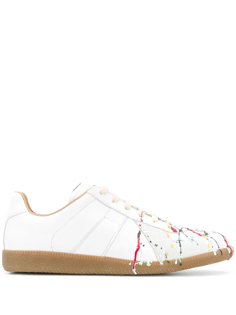 Maison Margiela – splatter low-top sneakers – men – Leather/Rubber – 41, 42, 42.5, 43, 43.5, 44.5, 40, 41.5, 45 – White