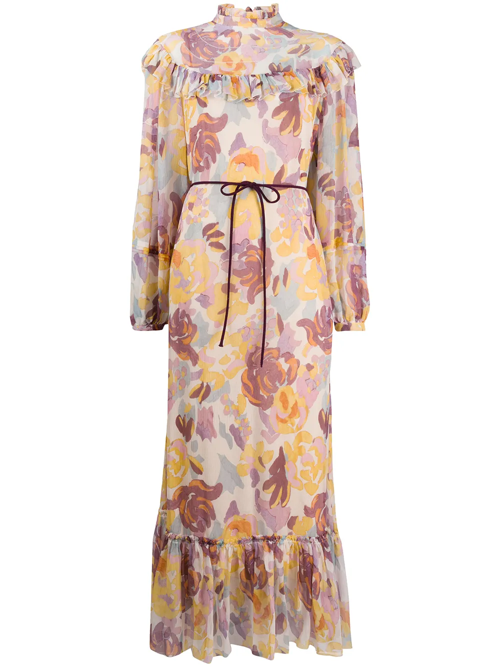 Missoni Floral Print Ruffled Dress In Pink