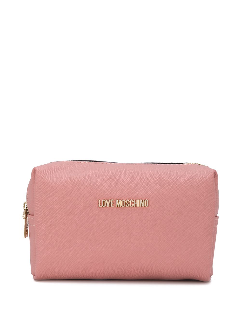 фото Love moschino logo plaque make up bag