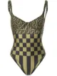 Image 1 of Fendi Pre-Owned Zucca pattern checked swimsuit