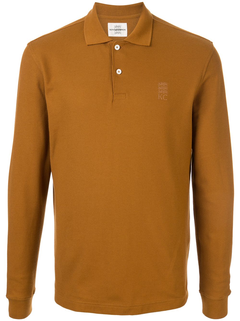 Kent & Curwen Three Lions Piqué Polo Shirt In Brown
