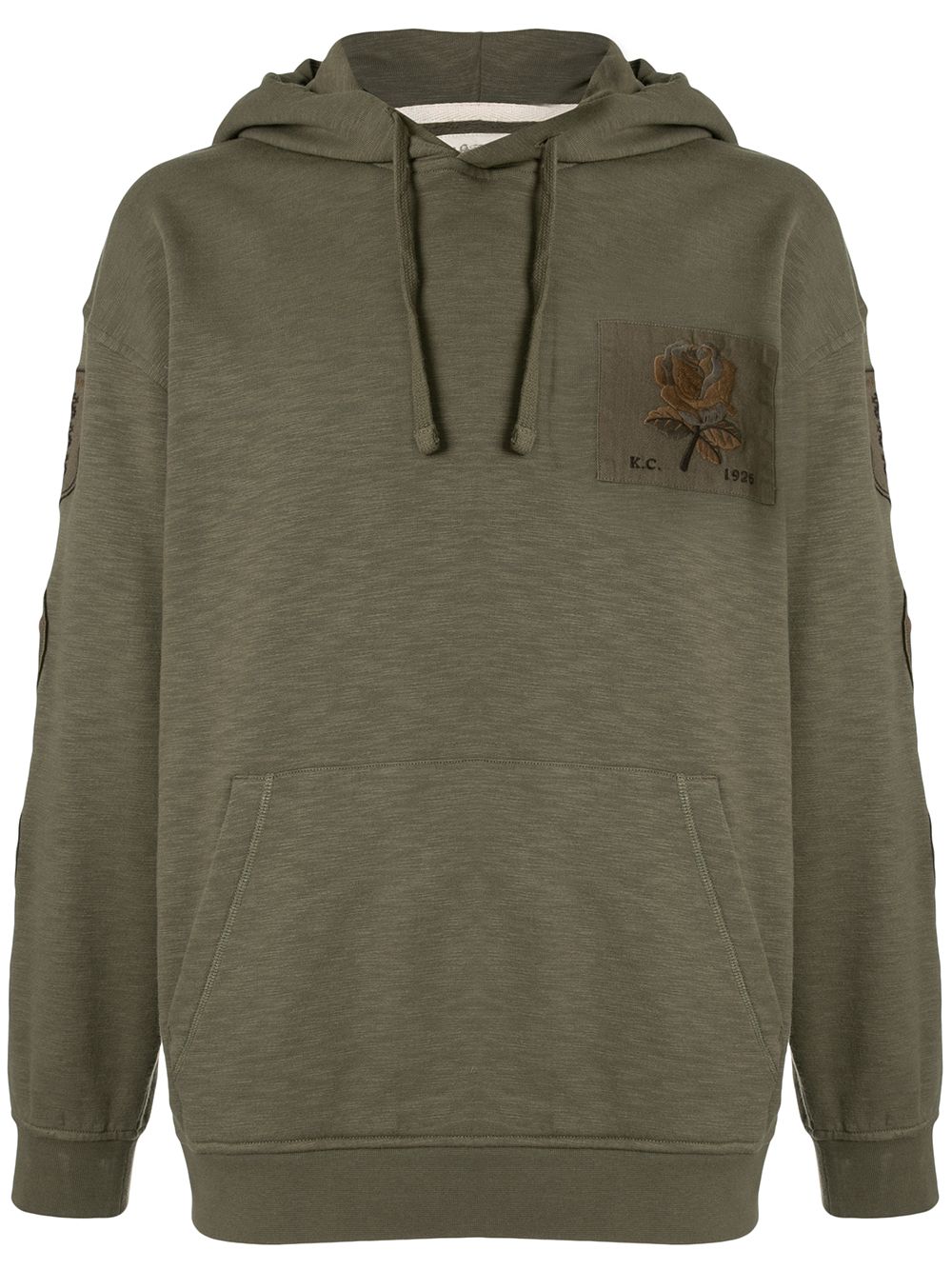 Kent & Curwen Embroidered Patch Hoodie In Green