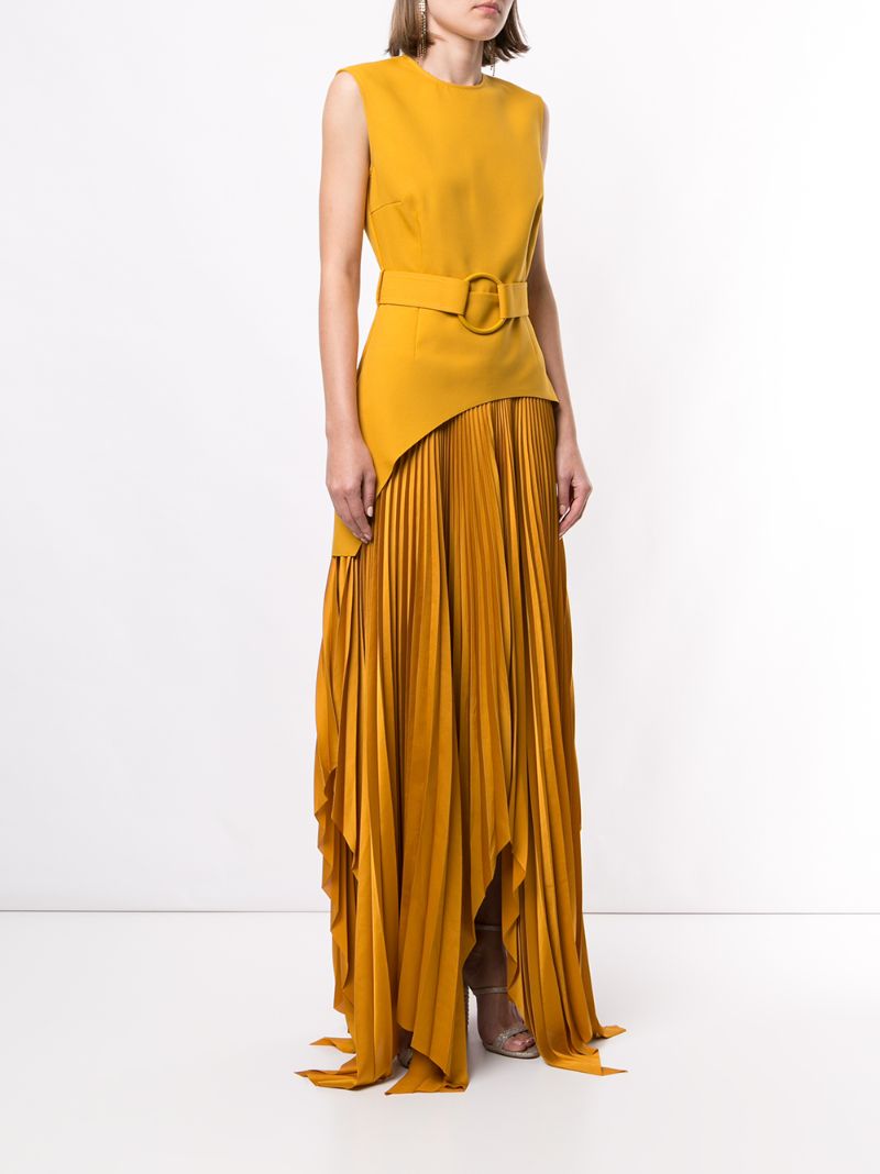 Shop Solace London Anya Asymmetric Dress In Yellow