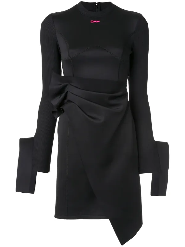 black jersey wrap dress