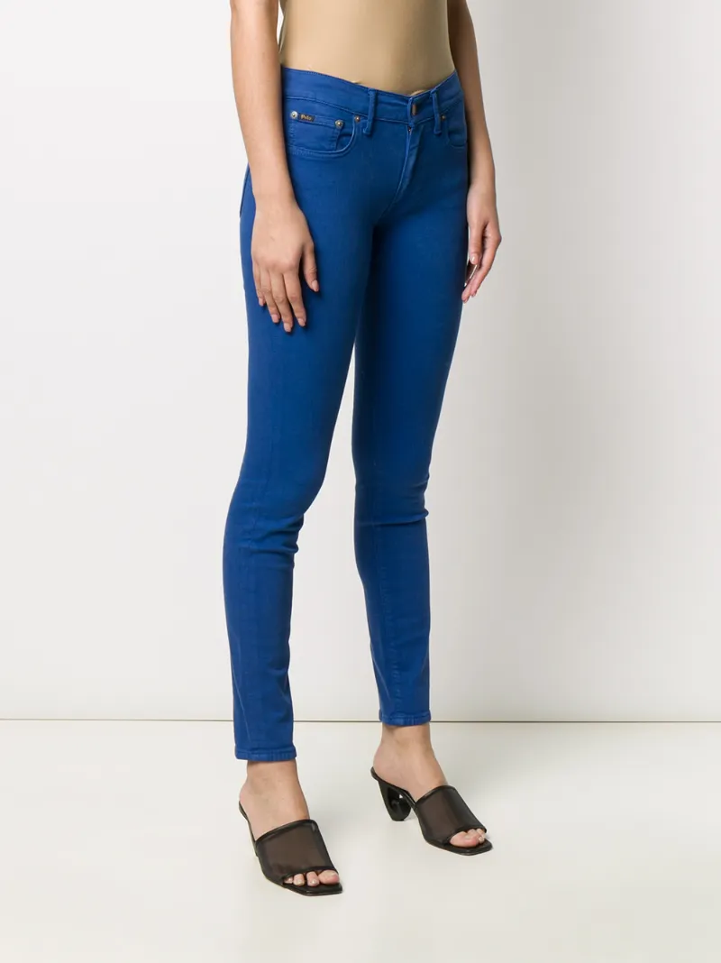 Polo Ralph Lauren Ladies Low-rise Tompkins Skinny Jeans In Blue