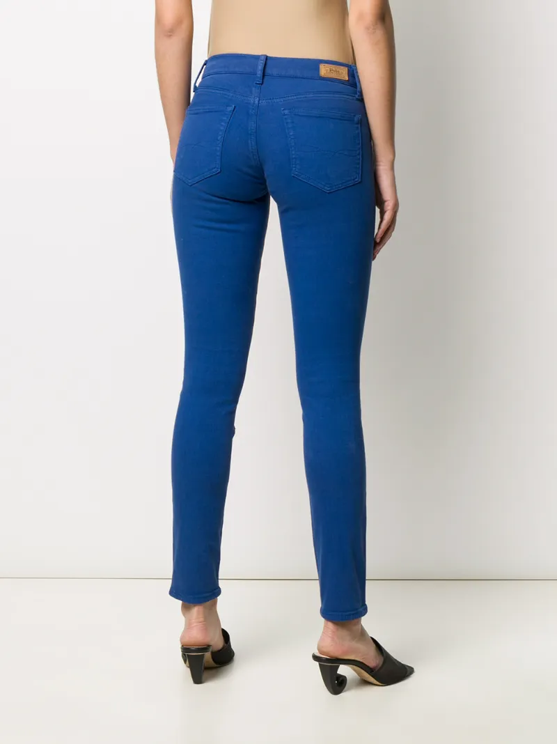 Polo Ralph Lauren Ladies Low-rise Tompkins Skinny Jeans In Blue