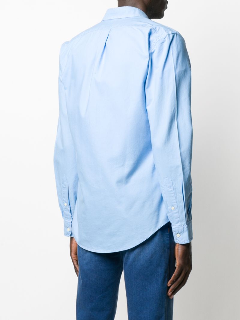 Shop Polo Ralph Lauren Button Down Cotton Shirt In Blue