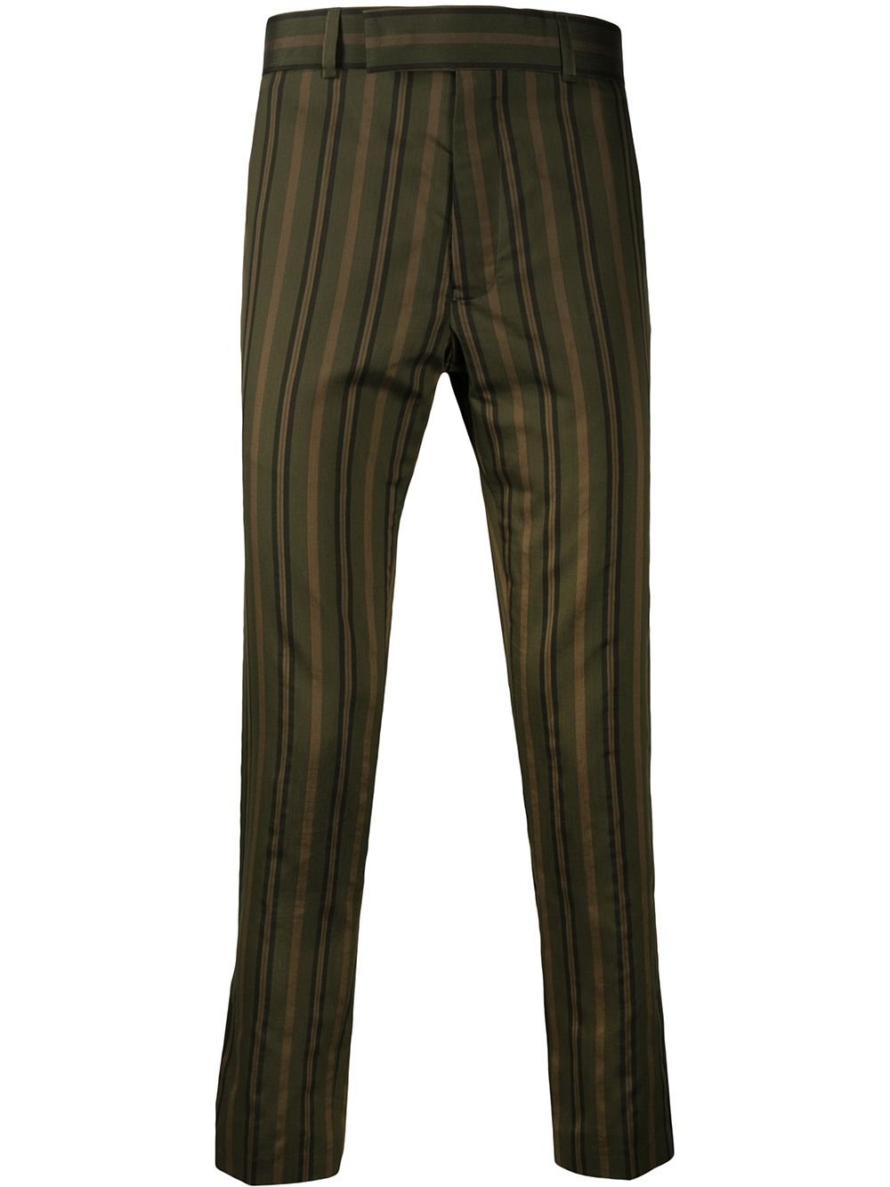 Haider Ackermann Striped-print Slim-fit Trousers In Green