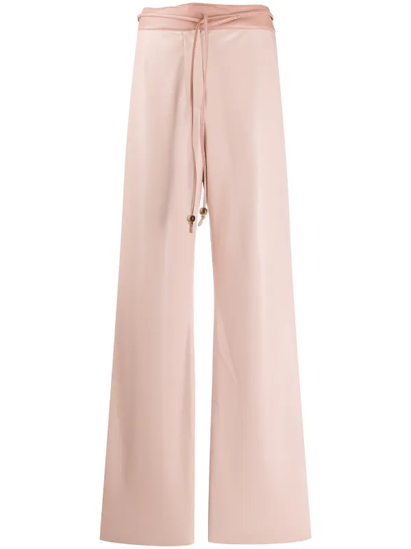 faux leather drawstring pants