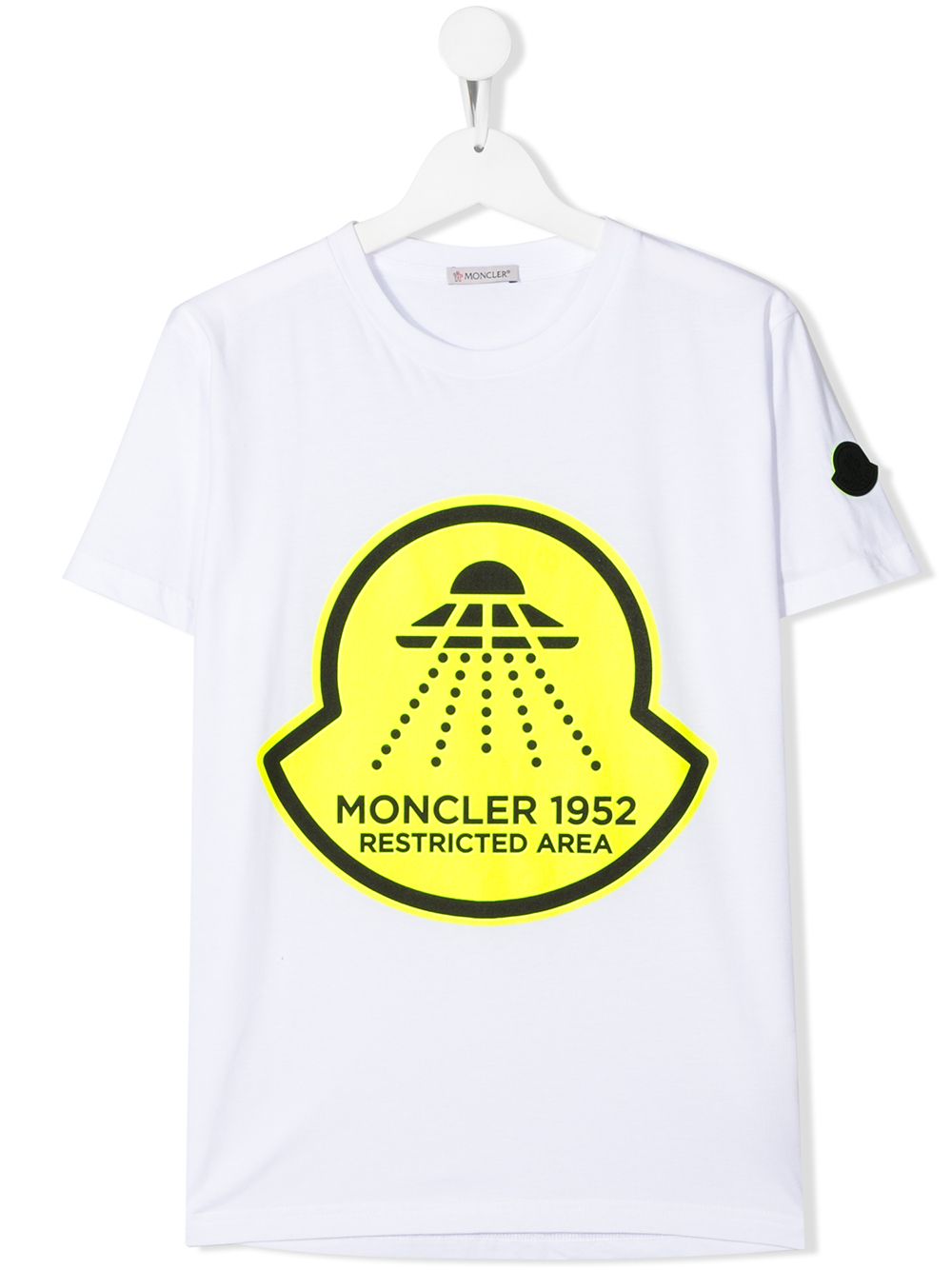 MONCLER RESTRICTED AREA PRINT LOGO PATCH T-SHIRT