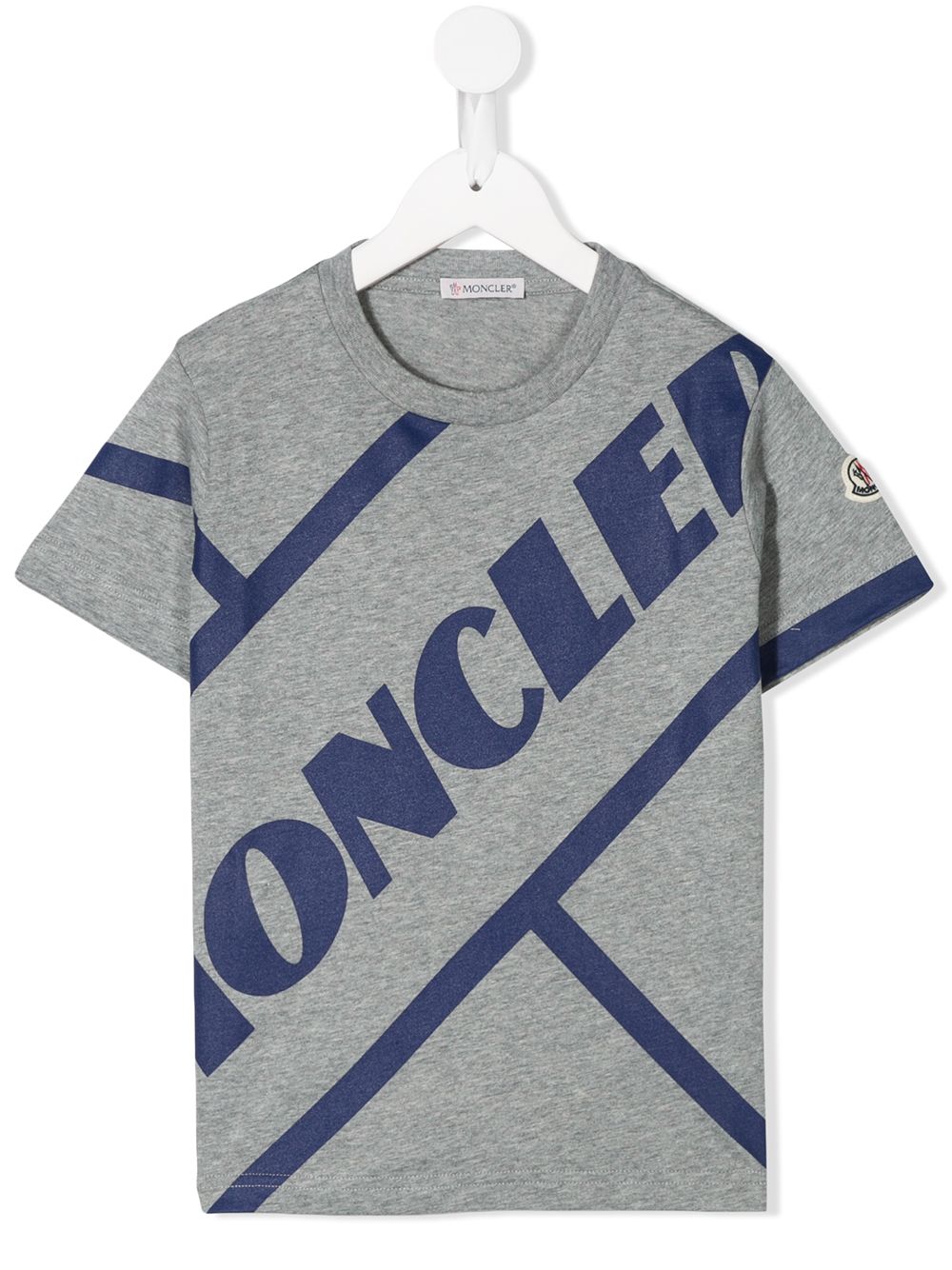 Moncler Kids' T-shirt Mit Grafischem Print In Grey