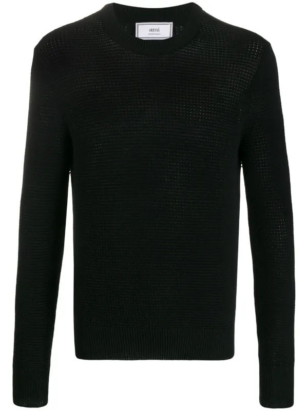 Shop AMI Paris crew neck jumper with 
