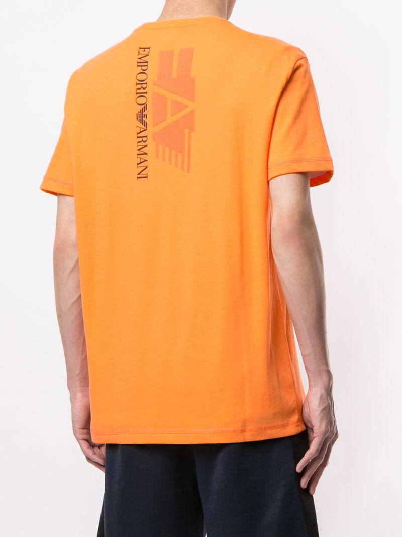 Shop Ea7 Logo Print T-shirt In Orange