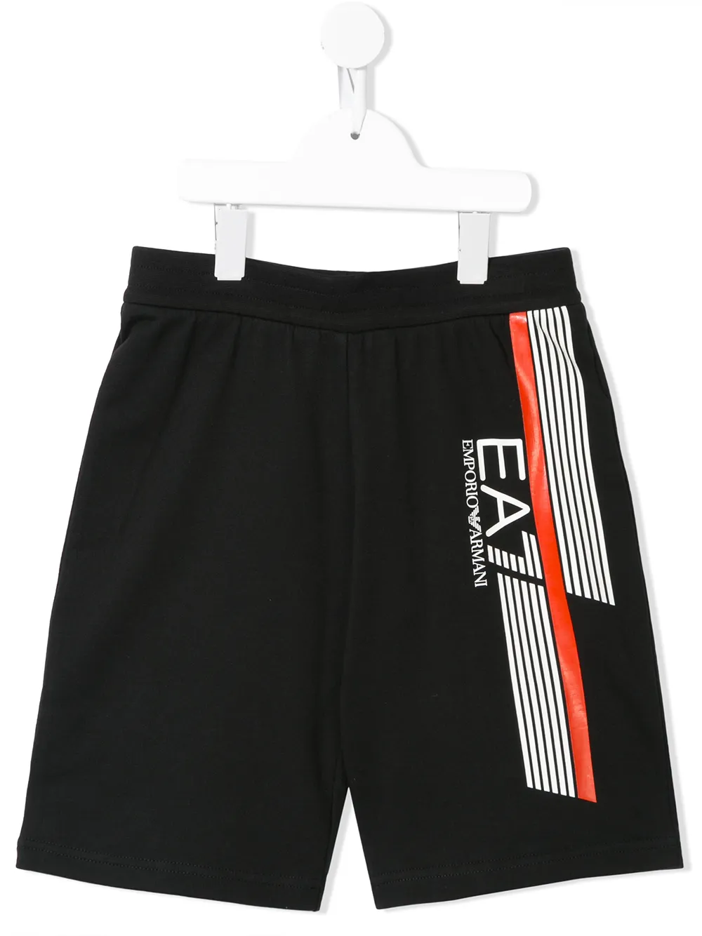 

Emporio Armani Kids bermudas con logo estampado - Negro