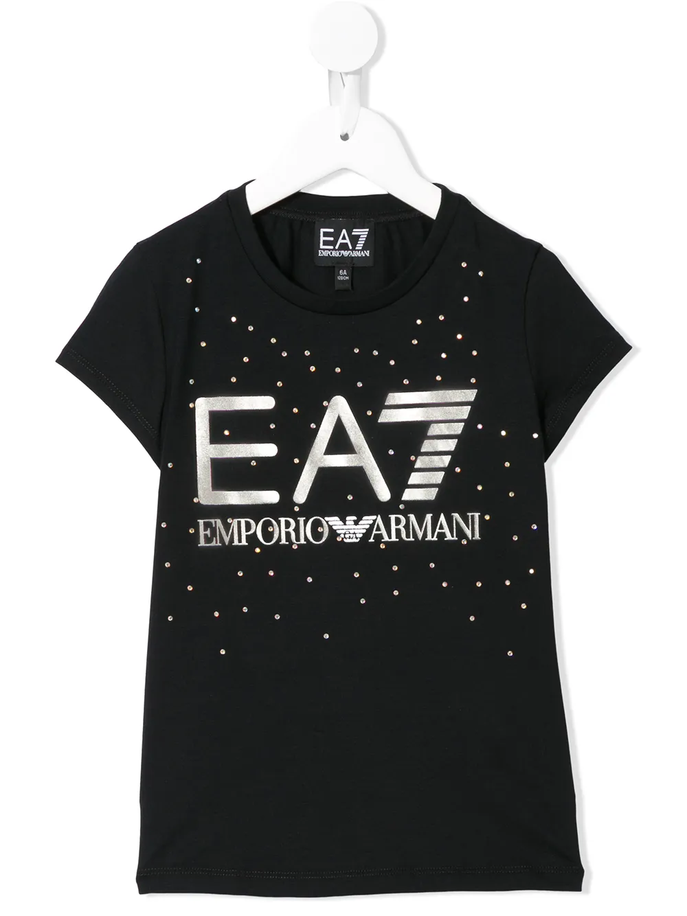 

Emporio Armani Kids playera con logo estampado - Negro