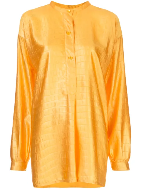 Sies Marjan Azra crocodile-embossed satin shirt